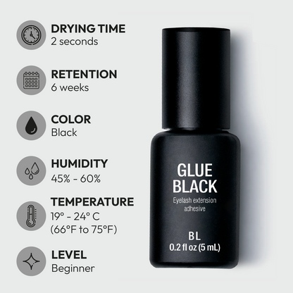 Glue Black – 2 sec. | Up to 6 Weeks | Black