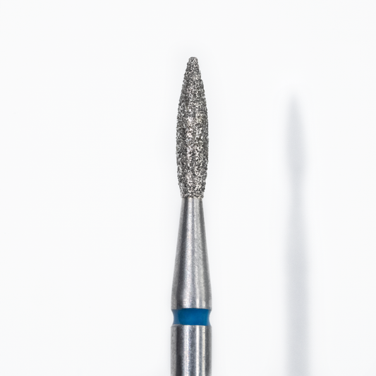 Staleks Pro - Diamond Nail Drill Bit Pointed Flame Blue 1.8 mm