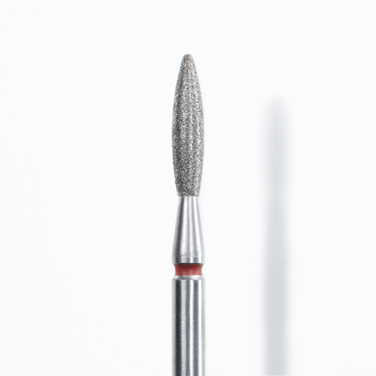Staleks Pro - Diamond Nail Drill Bit Pointed Flame Red 1.8 mm