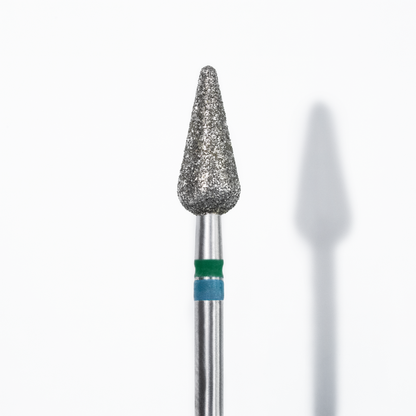 Staleks Pro - Diamond Nail Drill Bit DUO Pointed Pear Blue-Green 5 mm