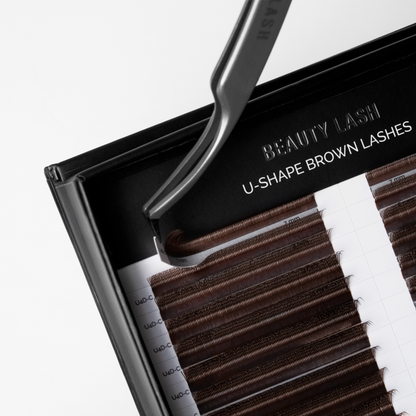 NEW Mixed U Shape 4D Brown Lashes — 36 Rows (Mixed Lengths)